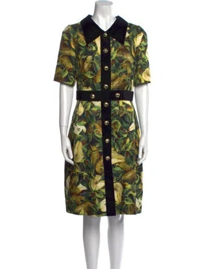 Pre-owned Dolce & Gabbana Printed Midi Length Dress In Multi