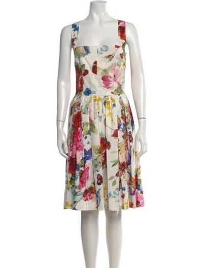 Pre-owned Dolce & Gabbana Printed Midi Length Dress In Multi