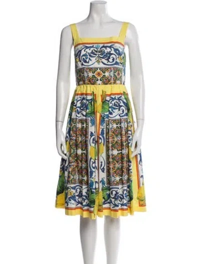 Pre-owned Dolce & Gabbana Printed Midi Length Dress In Multi