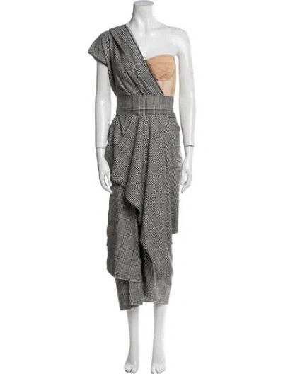 Pre-owned Dolce & Gabbana Printed Midi Length Dress W/ Tags In Black