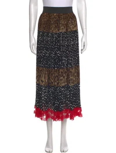 Pre-owned Dolce & Gabbana Printed Midi Length Skirt In Black