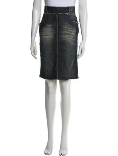 Pre-owned Dolce & Gabbana Printed Midi Length Skirt In Blue