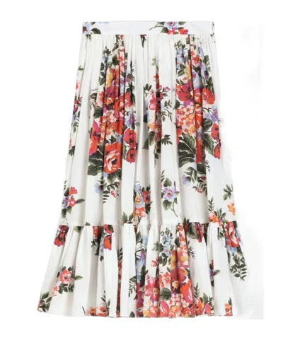 Dolce & Gabbana Printed Midi Skirt In Multi
