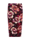 Dolce & Gabbana Cady Calf-length Skirt With Peony Print In Multicolor