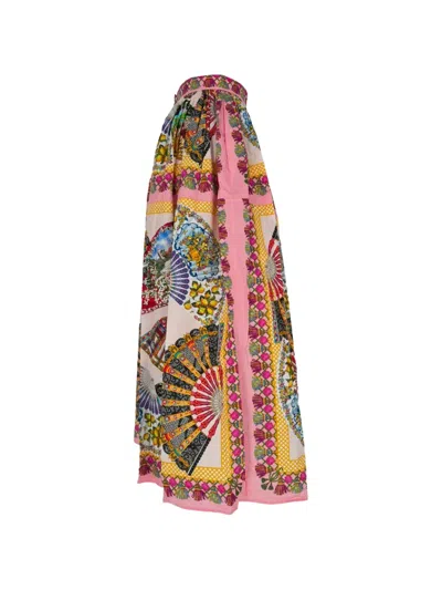 Pre-owned Dolce & Gabbana Printed Midi Skirt In Pink