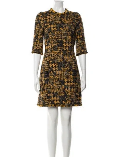Pre-owned Dolce & Gabbana Printed Mini Dress In Black