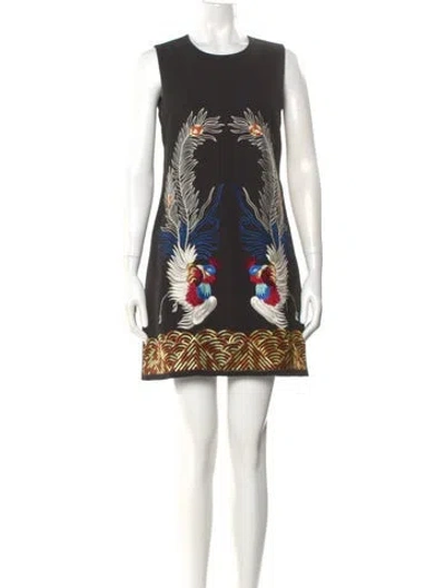 Pre-owned Dolce & Gabbana Printed Mini Dress In Black
