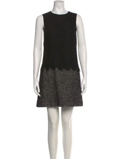 Pre-owned Dolce & Gabbana Printed Mini Dress In Black