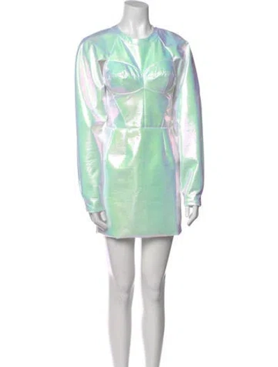 Pre-owned Dolce & Gabbana Printed Mini Dress In Green