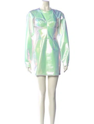 Pre-owned Dolce & Gabbana Printed Mini Dress In Green