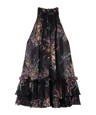 Dolce & Gabbana Floral-print Silk-chiffon Mini Dress In Multi