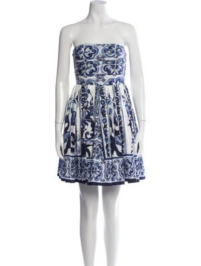 Pre-owned Dolce & Gabbana Printed Mini Dress In Multi