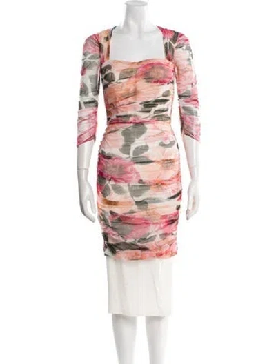 Pre-owned Dolce & Gabbana Printed Mini Dress In Pink