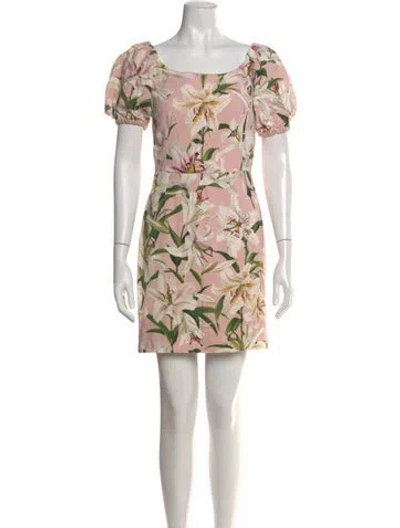 Pre-owned Dolce & Gabbana Printed Mini Dress In Pink
