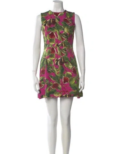 Pre-owned Dolce & Gabbana Printed Mini Dress In Pink
