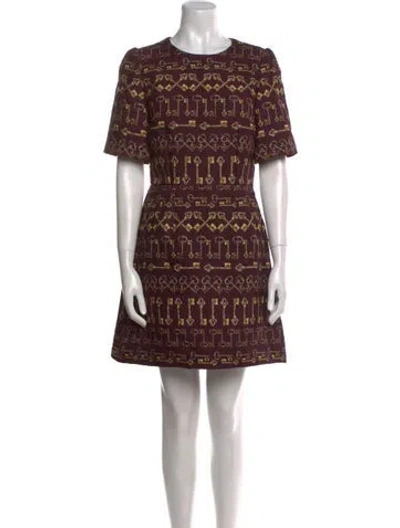 Pre-owned Dolce & Gabbana Printed Mini Dress In Purple