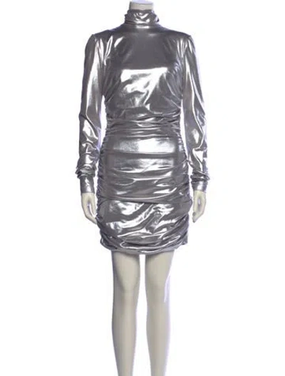 Pre-owned Dolce & Gabbana Printed Mini Dress In Silver