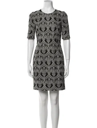 Pre-owned Dolce & Gabbana Printed Mini Dress In White