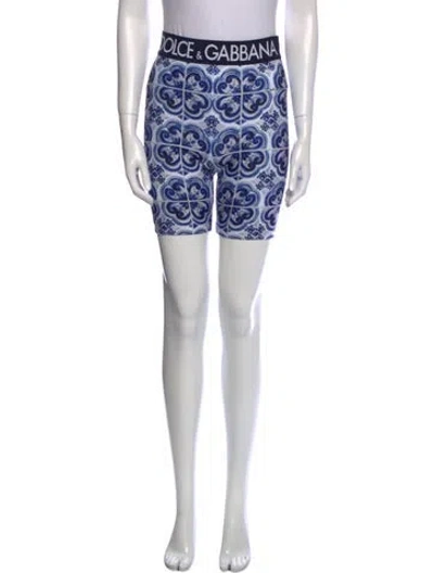 Pre-owned Dolce & Gabbana Printed Mini Shorts In Blue