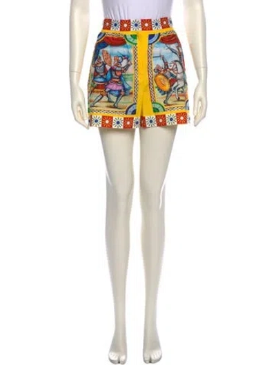 Pre-owned Dolce & Gabbana Printed Mini Shorts In Multi