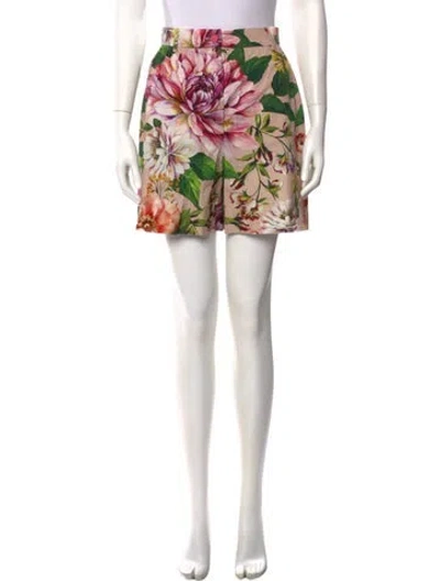 Pre-owned Dolce & Gabbana Printed Mini Shorts In Pink