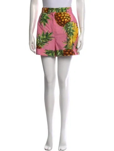 Pre-owned Dolce & Gabbana Printed Mini Shorts In Pink