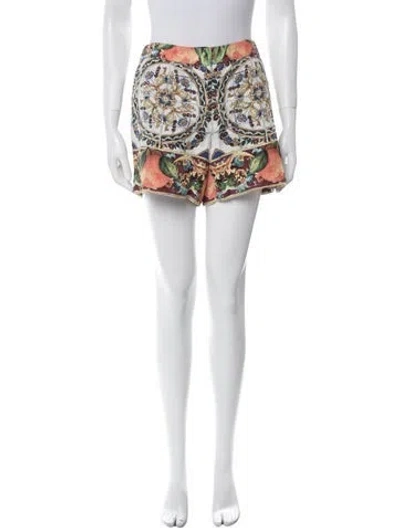 Pre-owned Dolce & Gabbana Printed Mini Shorts In Red