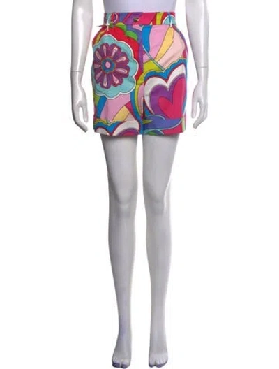Pre-owned Dolce & Gabbana Printed Mini Shorts W/ Tags In Green