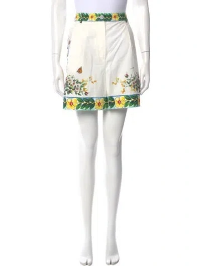 Pre-owned Dolce & Gabbana Printed Mini Shorts In White