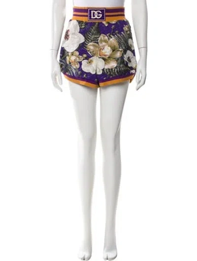 Pre-owned Dolce & Gabbana Printed Mini Shorts In White