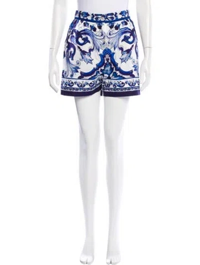 Pre-owned Dolce & Gabbana Printed Mini Shorts In White