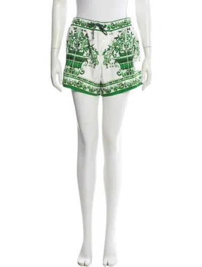 Pre-owned Dolce & Gabbana Printed Mini Shorts In White
