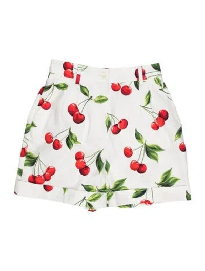 Pre-owned Dolce & Gabbana Printed Mini Shorts In White