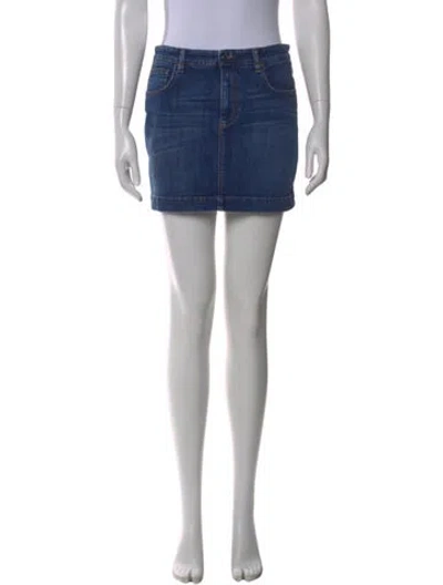 Pre-owned Dolce & Gabbana Printed Mini Skirt In Blue