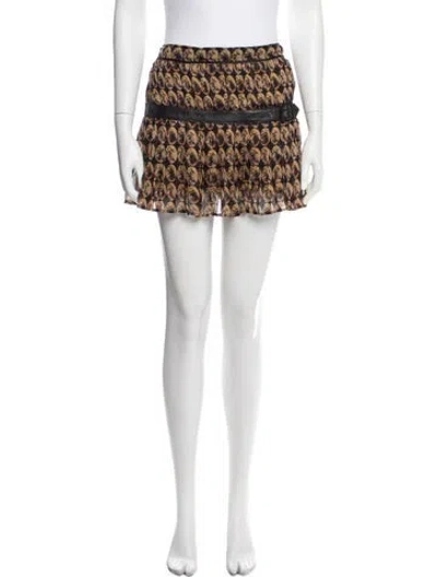 Pre-owned Dolce & Gabbana Printed Mini Skirt In Brown