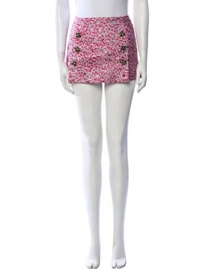 Pre-owned Dolce & Gabbana Printed Mini Skirt In Green