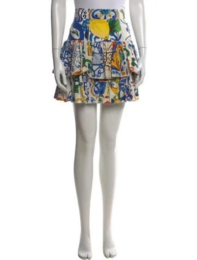 Pre-owned Dolce & Gabbana Printed Mini Skirt In Multi