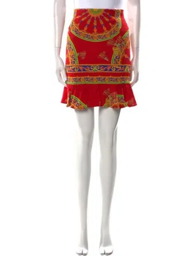 Pre-owned Dolce & Gabbana Printed Mini Skirt In Pink