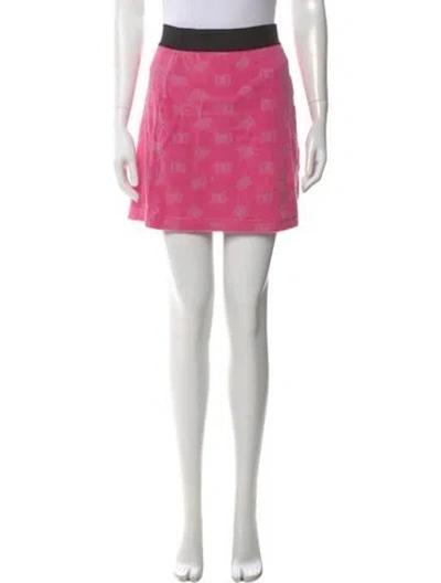 Pre-owned Dolce & Gabbana Printed Mini Skirt In Pink