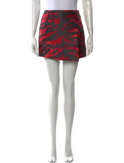 Pre-owned Dolce & Gabbana Printed Mini Skirt In Red