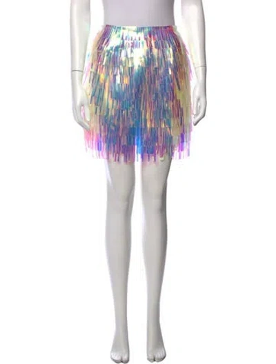 Pre-owned Dolce & Gabbana Printed Mini Skirt In Silver
