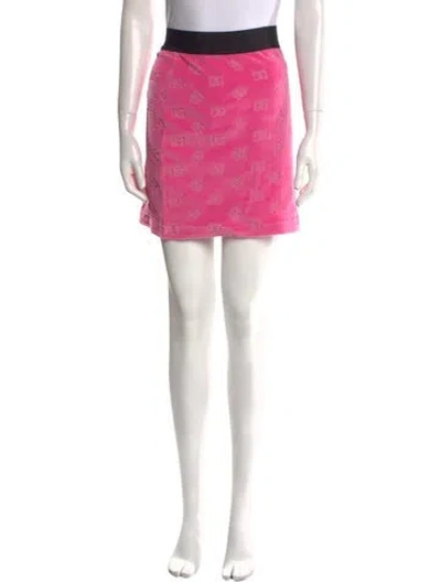 Pre-owned Dolce & Gabbana Printed Mini Skirt W/ Tags In Pink