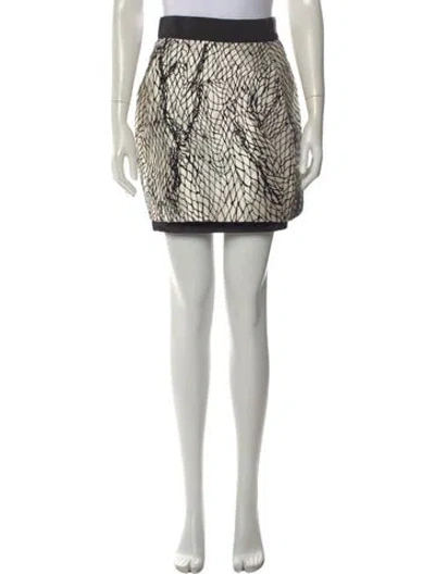 Pre-owned Dolce & Gabbana Printed Mini Skirt In White