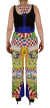 Dolce & Gabbana Printed Multicolor Polyester Cargo Pants In Multi