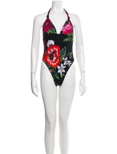 Pre-owned Dolce & Gabbana Printed One-piece In Black