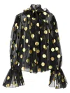 Dolce & Gabbana Printed Organza Blouse In Black