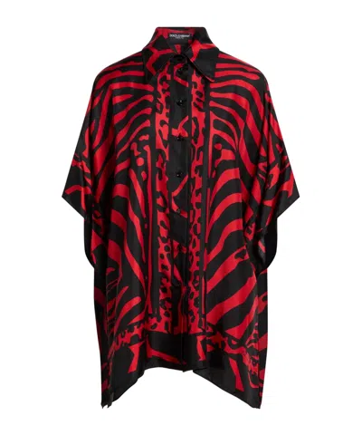 Dolce & Gabbana Printed Oversize Shirts In Red