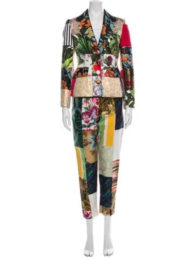 Pre-owned Dolce & Gabbana Printed Pant Set In Green