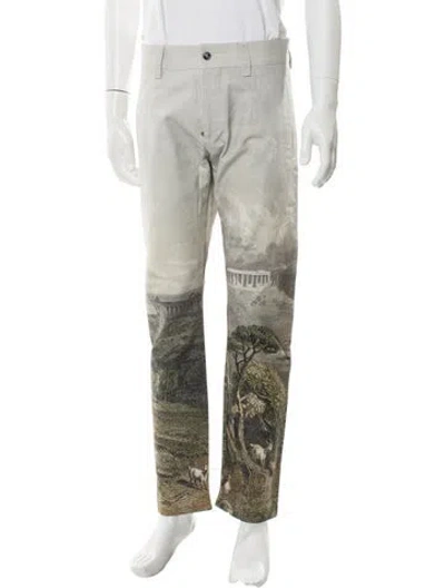 Pre-owned Dolce & Gabbana Printed Pants In Gray