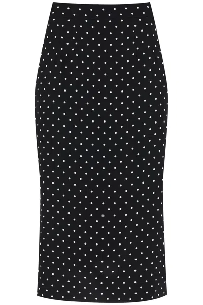 Dolce & Gabbana Stretch Charmeuse Pencil Skirt In Multi
